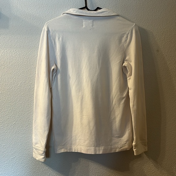 Banana Republic white quarter button down sweatshirt size small - Picture 6 of 7